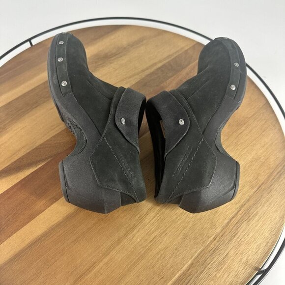 Merrell Black Suede Performance Footwear Clogs With Studded Details Womens - Picture 8 of 10